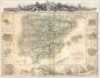 España 1852. 100x77cm  (La Habana, Madrid, Sevilla, Zaragoza, Antillas...)